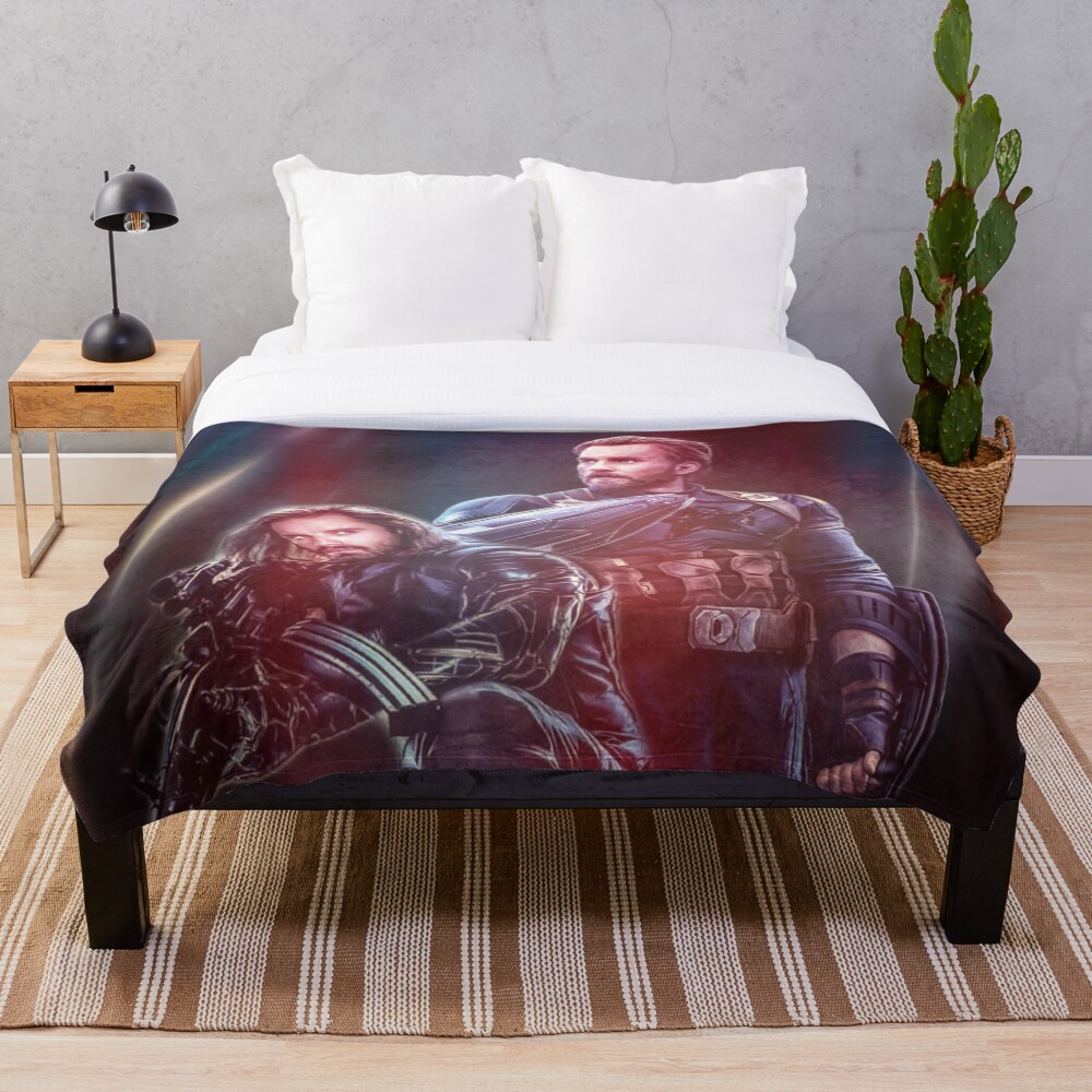 Bucky and Steve - Sebastian Stan and Chris Evans Throw Blanket