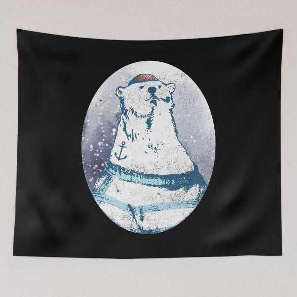 Item preview, Polar bear with anchor tattoo I Ahoy polar bear captain designed and sold by ChrisFeil.