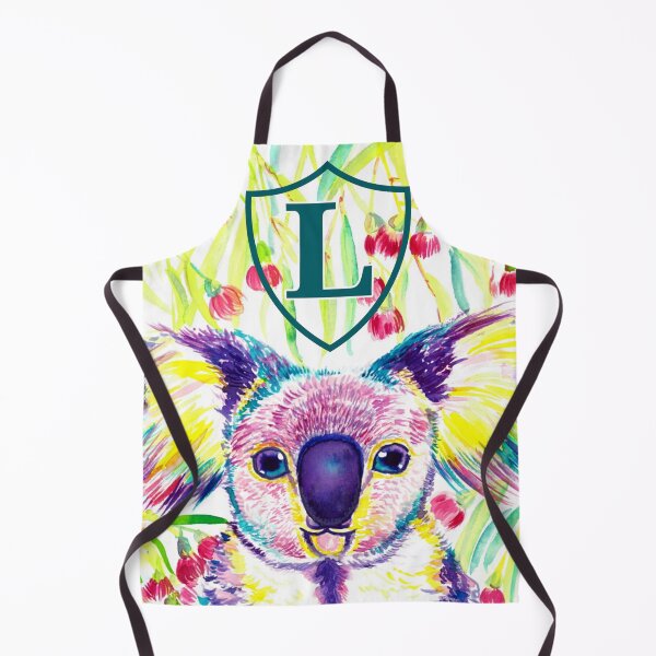 Item preview, Letter L Personalized Rainbow koala in blooming eucalyptus tree designed and sold by orangerinka.