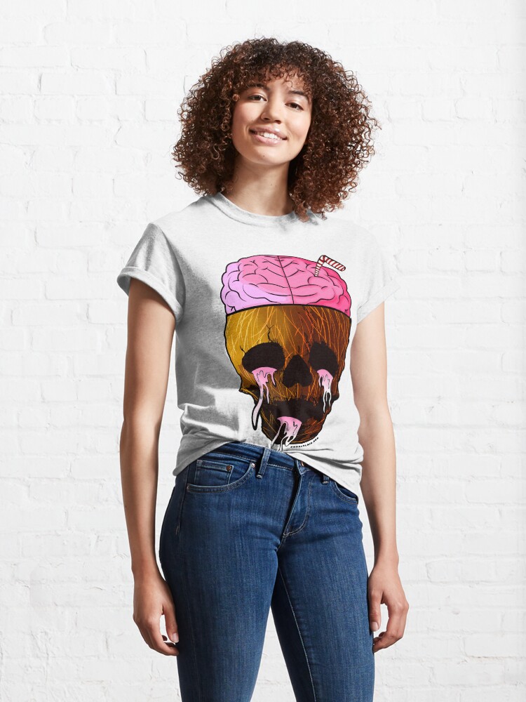 Alternate view of Coconut Skull - Grunge Fruit Skull Classic T-Shirt