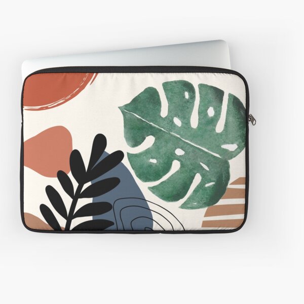 Item preview, Abstract Watercolor Monstera Swiss Cheese Tropical Boho Leaf Minimalist Art with warm earthy tones and pastel colors with solid and soft gradient shapes III designed and sold by AbstractTrace.