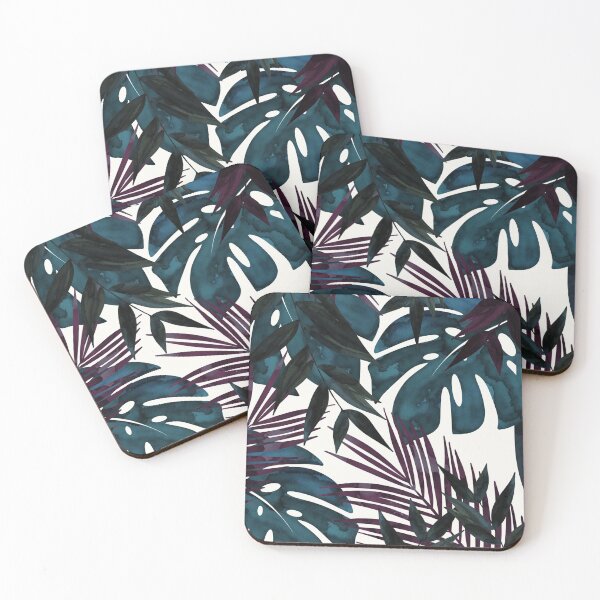 Item preview, Tropical Blue Purple Watercolor Forest designed and sold by GaiaByMila.