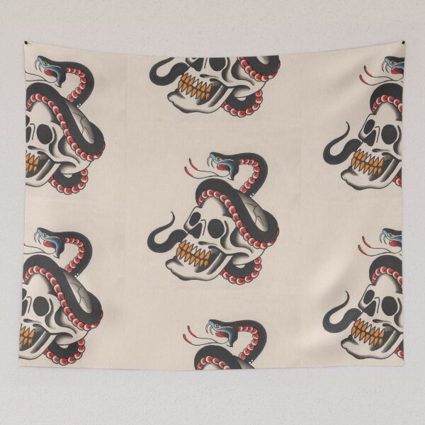 Item preview, Skull & Snake  designed and sold by Wally Tattoo & Art.