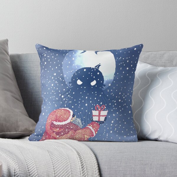 Santa and Cthulhu Throw Pillow