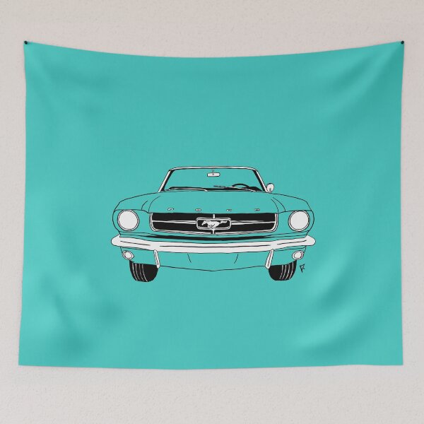 Item preview, Ford Mustang Cyan Background designed and sold by Cardrawing-Art.