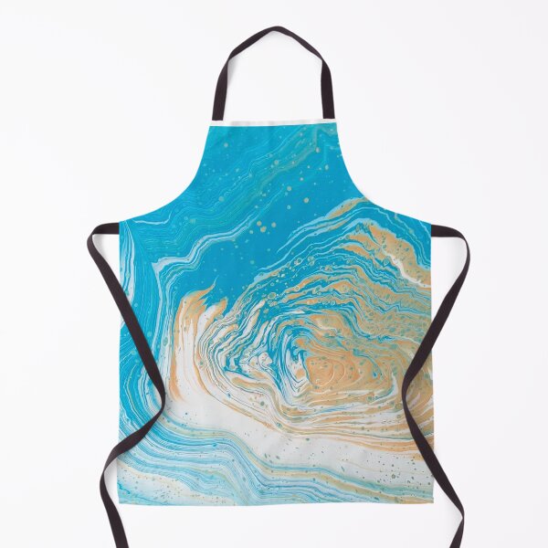 Item preview, Beautiful Island and Ocean Inspired Abstract Fluid Art Painting designed and sold by CrystalCoast.