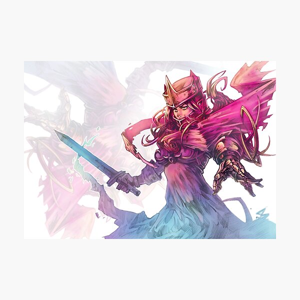 Rainbow fantasy knight girl Photographic Print