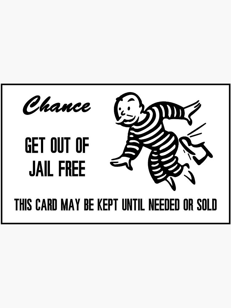 "Get Out of Jail Free Card Black" Poster by BryceEller Redbubble