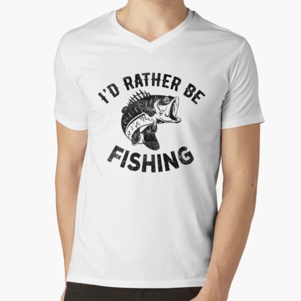 Fishing Bass Fish Dad I'd Rather Be Fishing T-Shirt - Monsterry