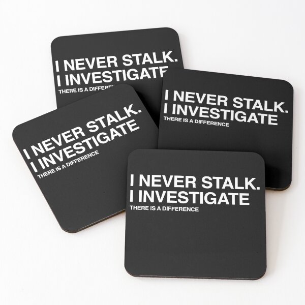 Item preview, I Never Stalk I Investigate, Funny Relationship quote designed and sold by chadtees.