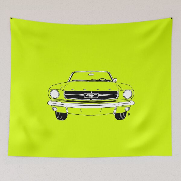 Item preview, Ford Mustang Neon Green Background designed and sold by Cardrawing-Art.