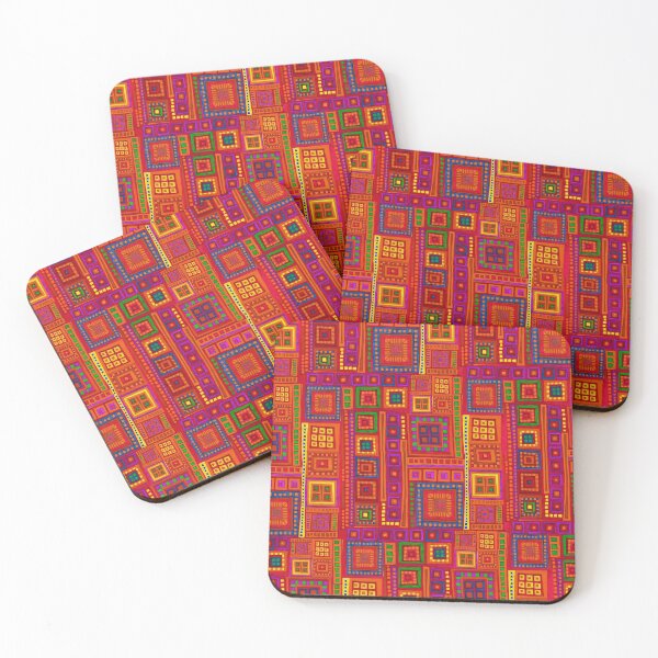 Item preview, Hot Color Squares inspired by India designed and sold by astrongwater.