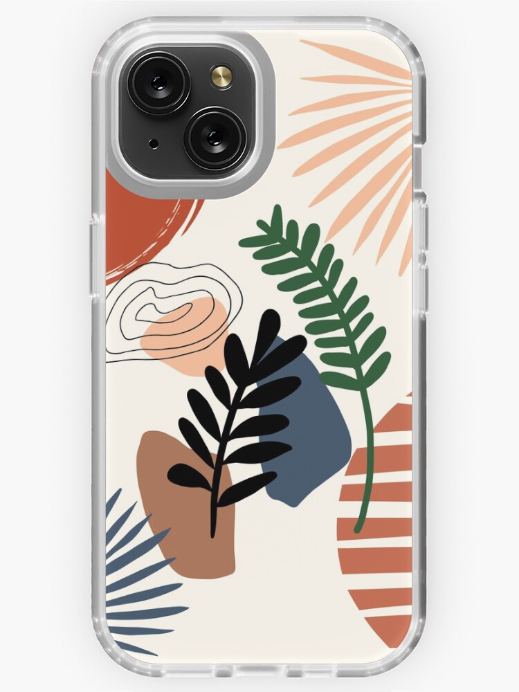 Abstract Nature Tropical Boho Leaf Minimalist Art with warm earthy