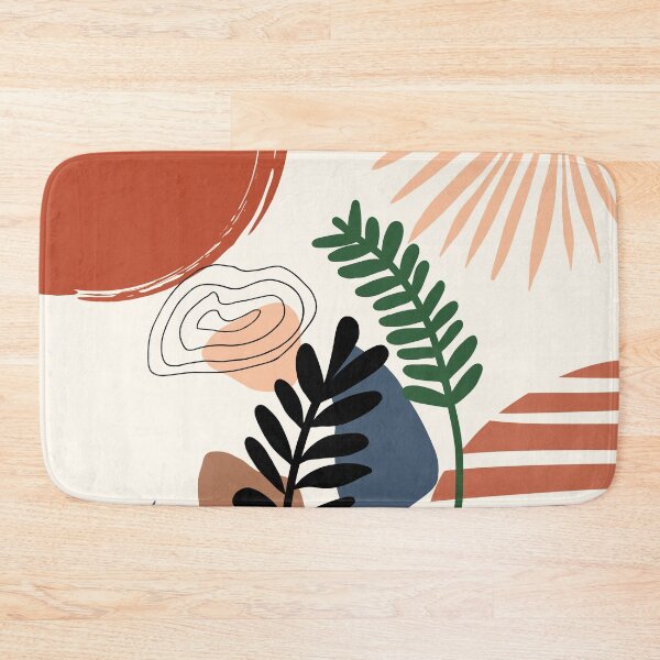 Item preview, Abstract Nature Tropical Boho Leaf Minimalist Art with warm earthy tones and pastel colors with solid and soft gradient shapes II designed and sold by AbstractTrace.