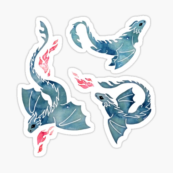 Dragon fire dark blue Sticker