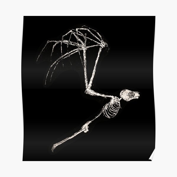 Skeleton Bat Poster
