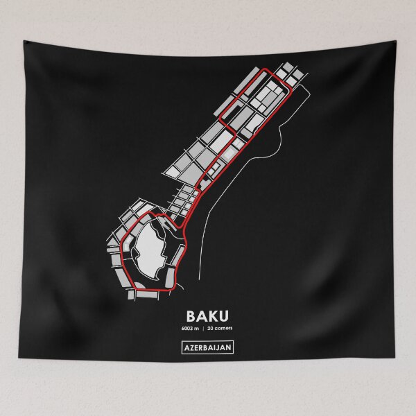 Item preview, BAKU - AZERBAIJAN TRACK MAP 2.0 RED designed and sold by andreanastasio.