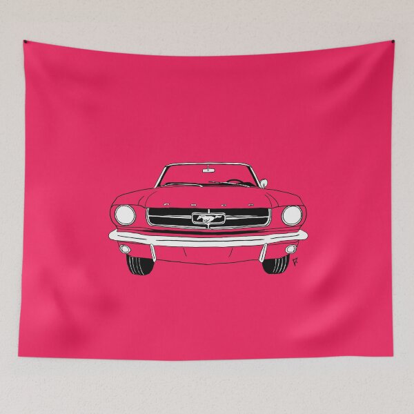 Item preview, Ford Mustang Neon Pink Background designed and sold by Cardrawing-Art.