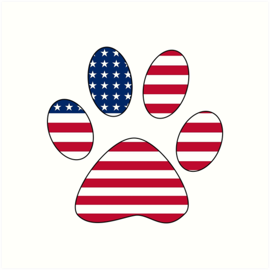 Download "American flag paw print" Art Prints by artisticattitud ...