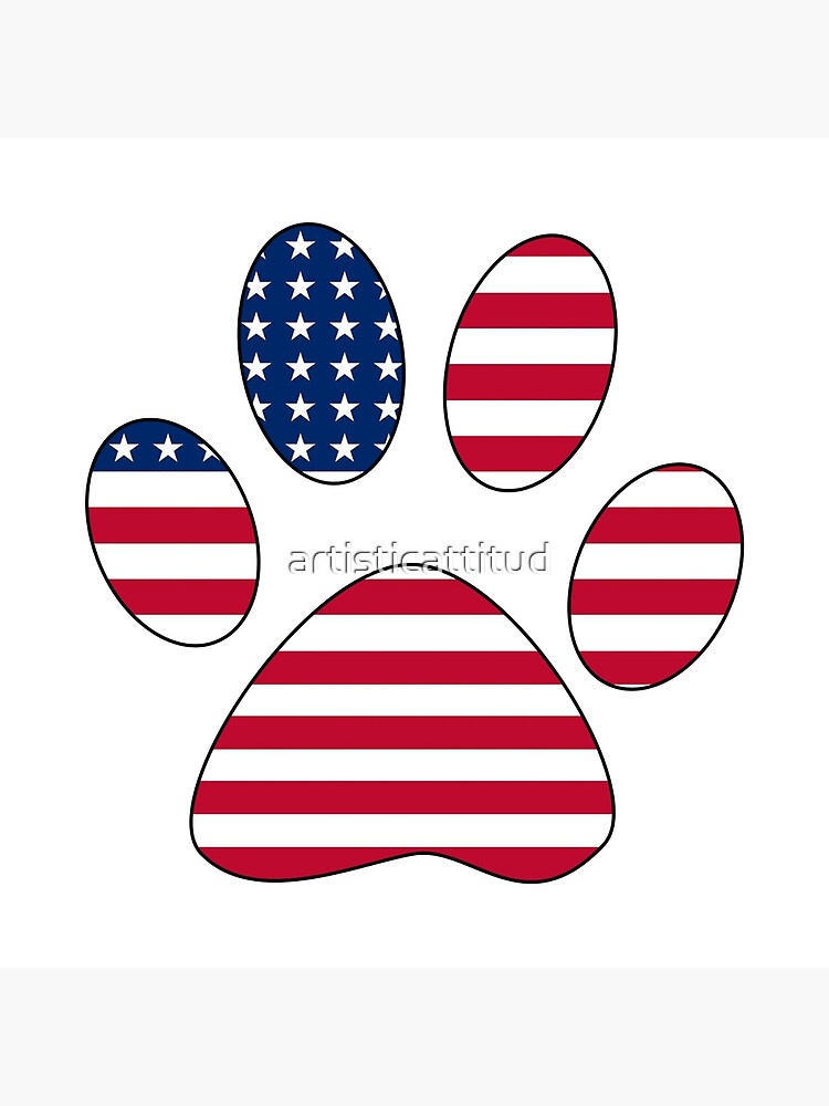 Download "American flag paw print" Art Print by artisticattitud ...