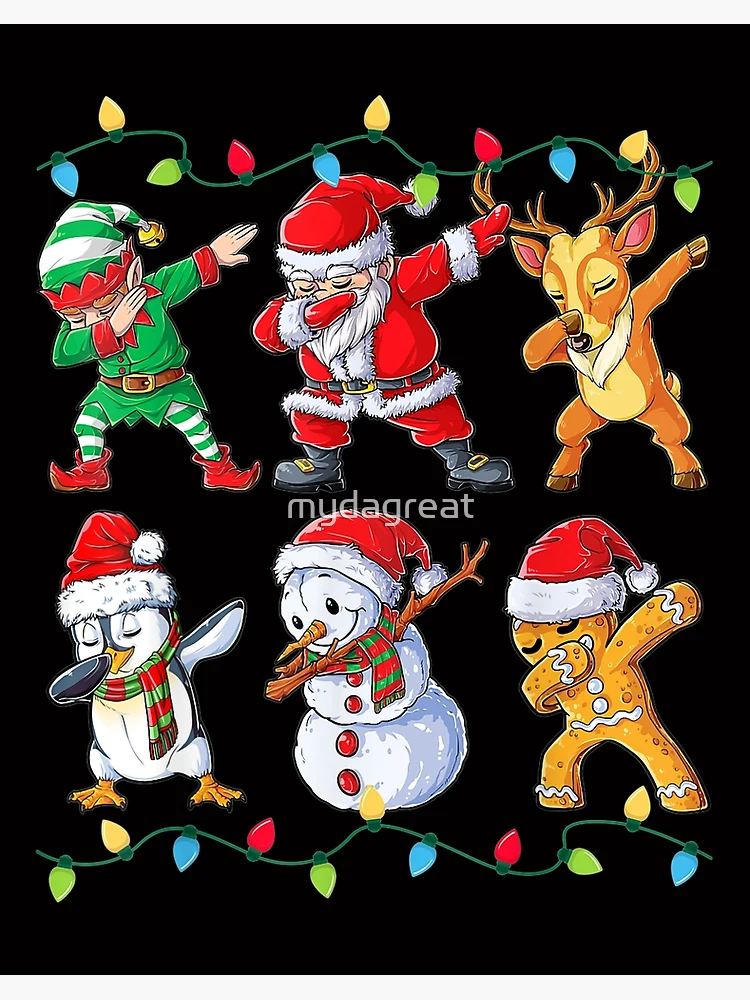 Dabbing Santa Elf Friends Christmas Kids Boys Men Stocking