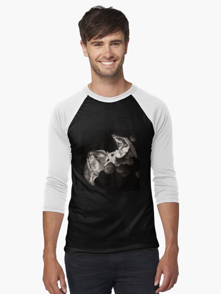 Thumbnail 1 of 3, Baseball ¾ Sleeve T-Shirt, Fruit Bat designed and sold by SandDragonPress.