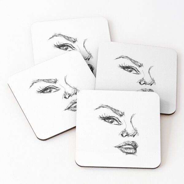 Item preview, Pen and ink woman face designed and sold by NicoleLeeArt.