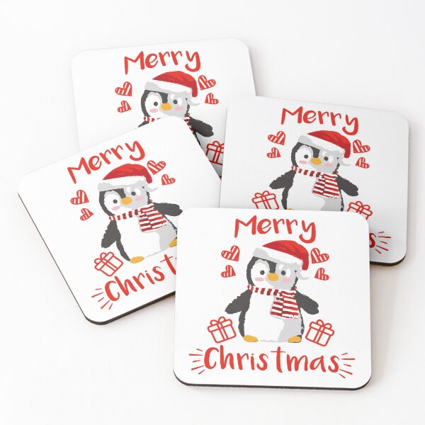 Item preview, Funny and Cute Penguin Merry Christmas Red designed and sold by Dmetalx Art Apparel.