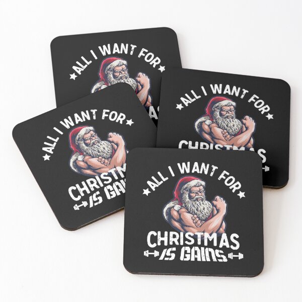 Item preview, All I Want For Christmas Is Gains workout shirts with sayings designed and sold by tinypurpleland.