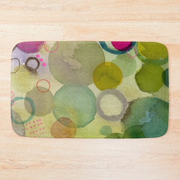 Item preview, Abstract watercolor with green, pink and multi color  designed and sold by Sue Zipkin.