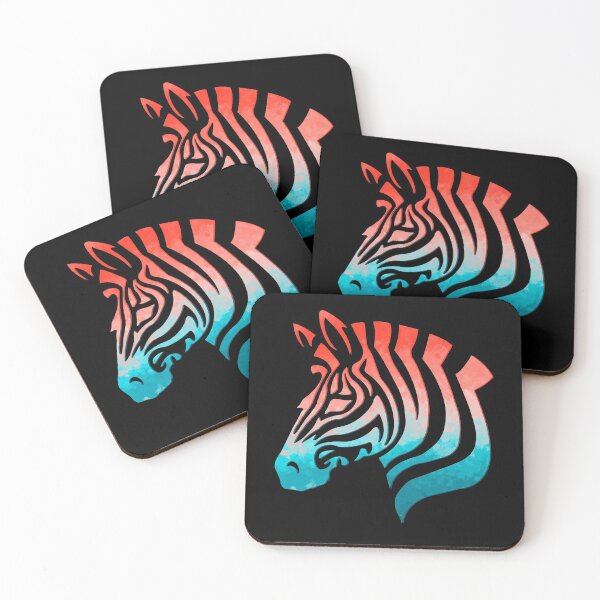 Item preview, Blue/Red Zebra Silhouette  designed and sold by Elle  Hazlett.