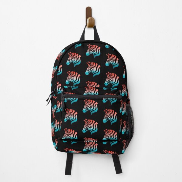 Item preview, Blue/Red Zebra Silhouette designed and sold by Elle Hazlett.