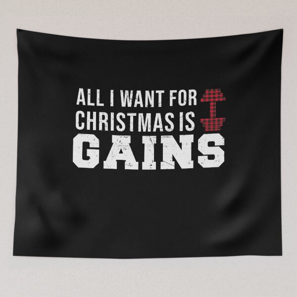 Item preview, All I Want For Christmas Is Gains Christmas running top designed and sold by tinypurpleland.