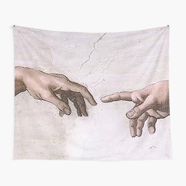 Original The Creation of Adam Hands Touch Tapestry