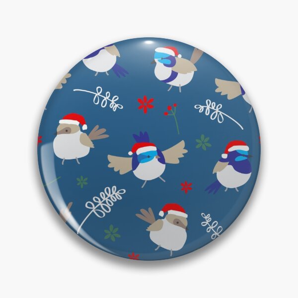 Aperçu de l'œuvre Christmas Fairy Wrens - Marine créée et vendue par CreativeBear.