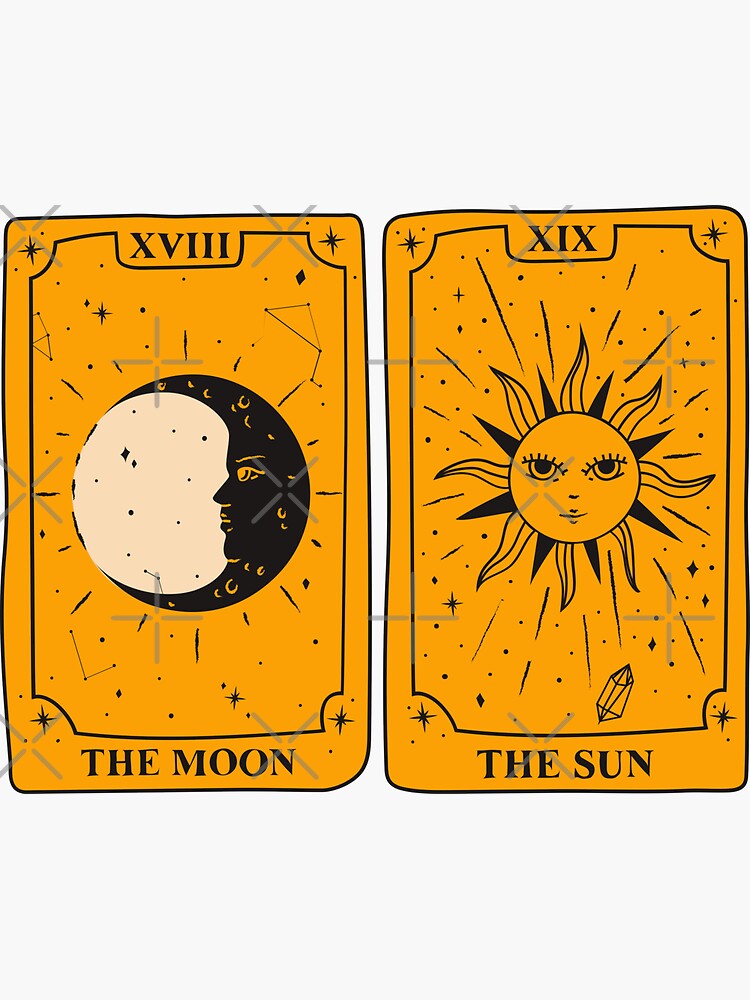 La lune Tarot Carte Tarot lire Ésotérisme' Autocollant