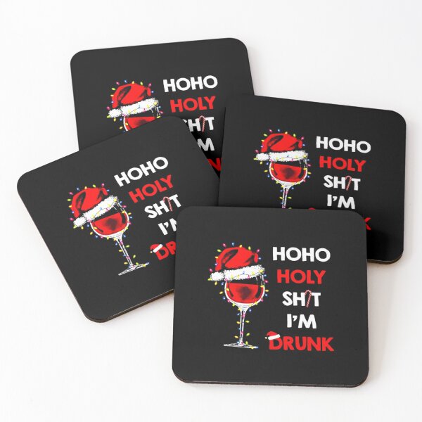 Item preview, Hoho holy Shit i'm Drunk Wine in Santa hat Christmas Gifts For Men and Women, Gift Christmas Day designed and sold by RadialTee.