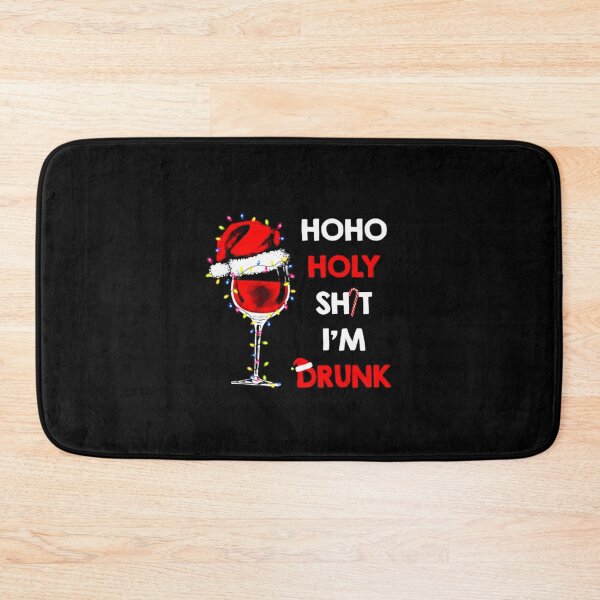 Item preview, Hoho holy Shit i'm Drunk Wine in Santa hat Christmas Gifts For Men and Women, Gift Christmas Day designed and sold by RadialTee.