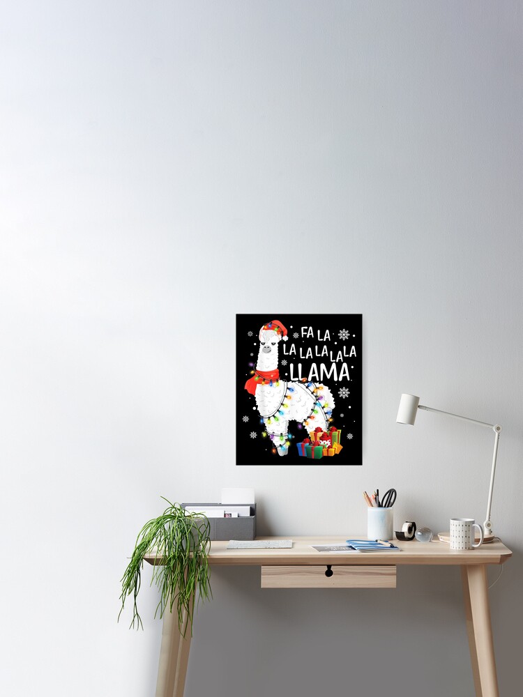 Fa La La Llama Matching Family Christmas Pajamas Llama Christmas Lights  Family Llama Holiday Pjs Llama Lover Xmas Gift Poster for Sale by  mydagreat