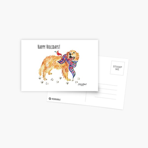Happy Holidays from Hudson the Golden Retriever Postcard