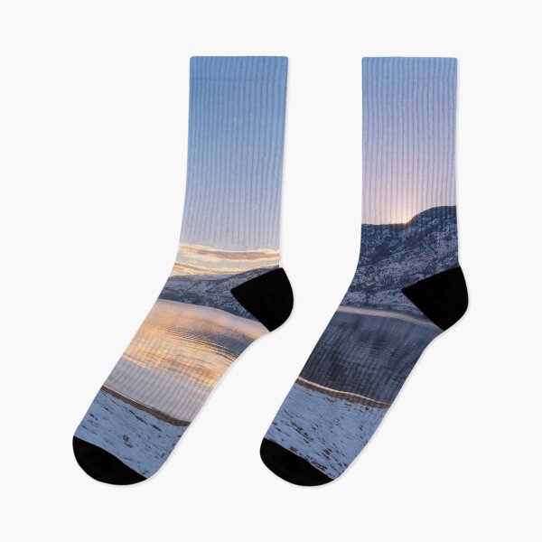 Item preview, Mountain Lake Winter Sunset Landscape Okanagan Valley designed and sold by Amy Mitchell.