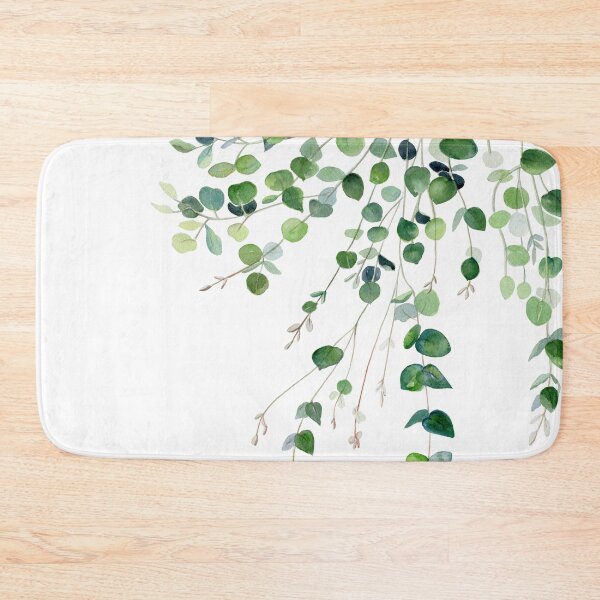 Eucalyptus Watercolor Bath Mat