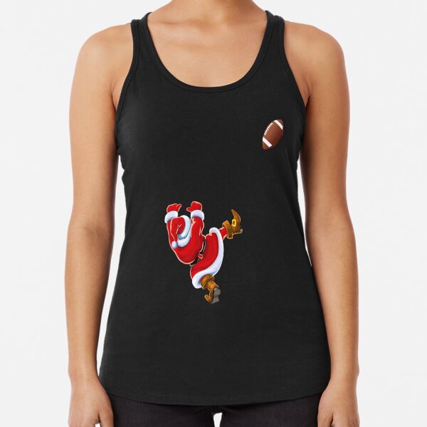 Santa loves football Racerback Tank Top