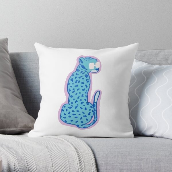 Preppy cheetah Throw Pillow
