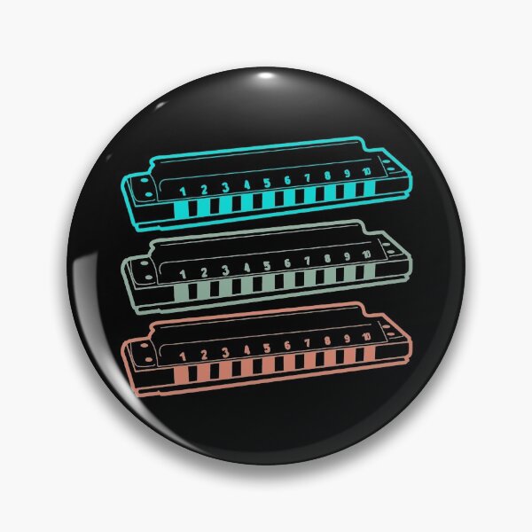 Item preview, Harmonica art set three colors cyan, mint, coral graphic art by TIRED STARLING designed and sold by TiredStarling.