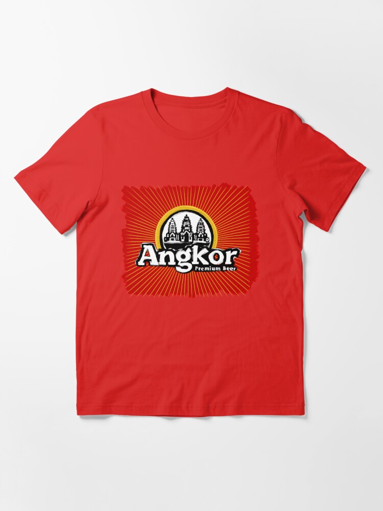 Tシャツ／Angkor Beer アンコールビール／赤　51×48cm／綿100%／Lサイズ