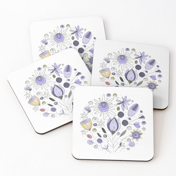 Artikelvorschau, Botanik Blumen Flora Rundstrauß Muster v4 entworfen und verkauft von scribblelife.