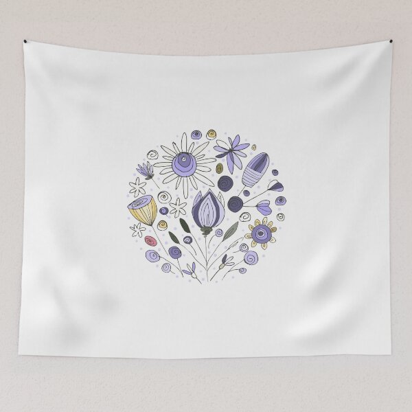Item preview, Botany Flower Flora Circular Bouquet Pattern v4 designed and sold by scribblelife.