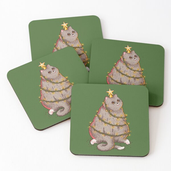 Item preview, Merry Catmas - Funny Chonky Cat dressed as a Chritmas Tree | New Year 2021 | Chonk, Chonker, Chonkster, Fat cat butt. GREEN designed and sold by Any Color Designs.