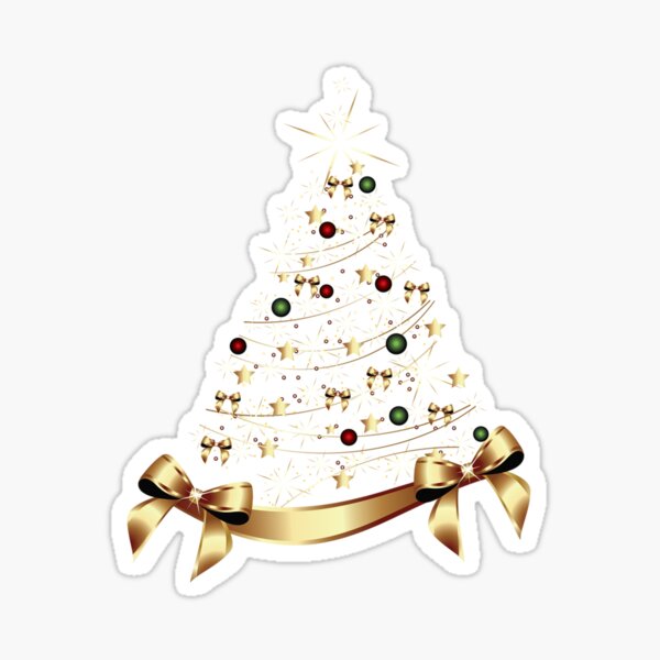 Golden Xmas Tree Sticker